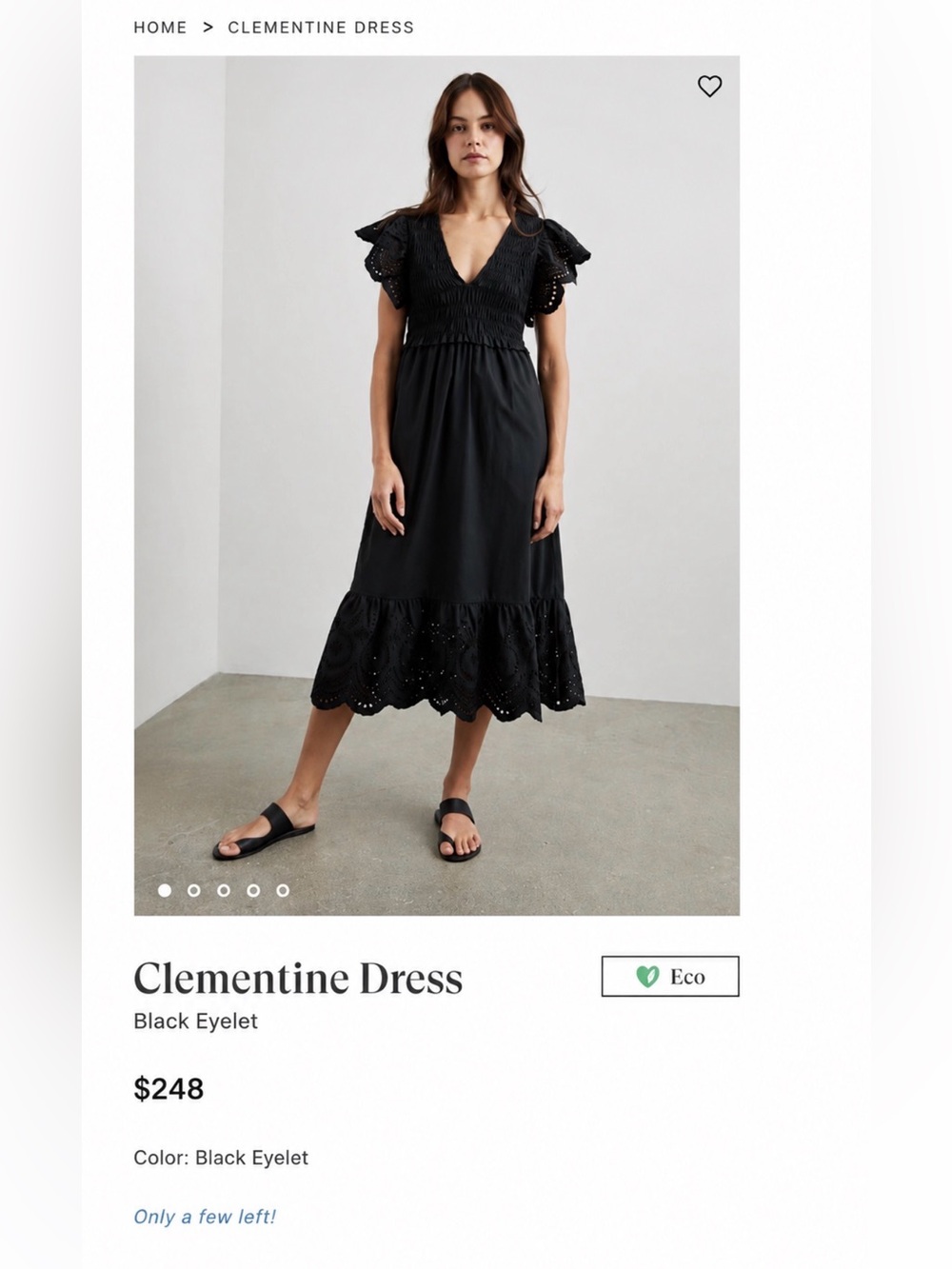 Rails Clementine Black Eyelet Midi Dress